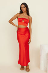 Sweet Haven Maxi Skirt Red