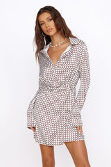 Mediterranean Glow Mini Dress Brown
