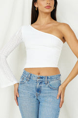 Hand On My Heart Crop Top White