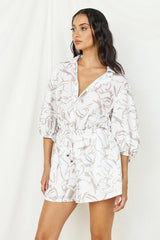 Free As A Bird Romper Beige