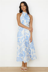 Showing Emotions Halter Maxi Dress Blue