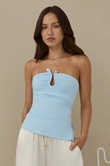 Luna Loves Strapless Top Blue