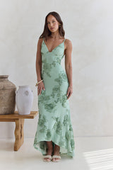 Just As Sweet Mesh Maxi Dress Sage