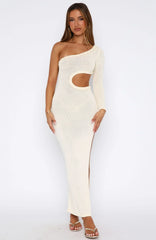 Dusk To Dawn Knit Maxi Dress Cream