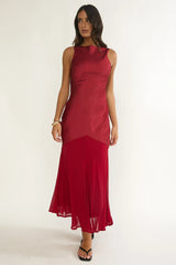 Veyla Shoulder Sash Maxi Dress Wine
