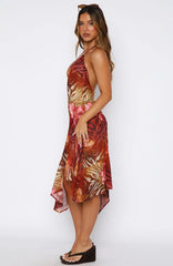 On His Mind Midi Dress Wild Ember