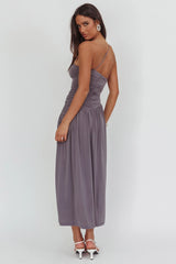 Destination One-Shoulder Maxi Dress Taupe