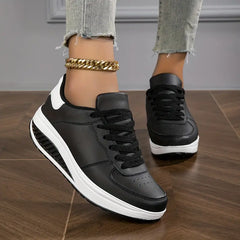 Women's Mesh Platform Lace-Up Sneakers | Cushioned Supportive Walking Sneakers