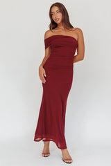 Gala One-Shoulder Maxi Dress Wine
