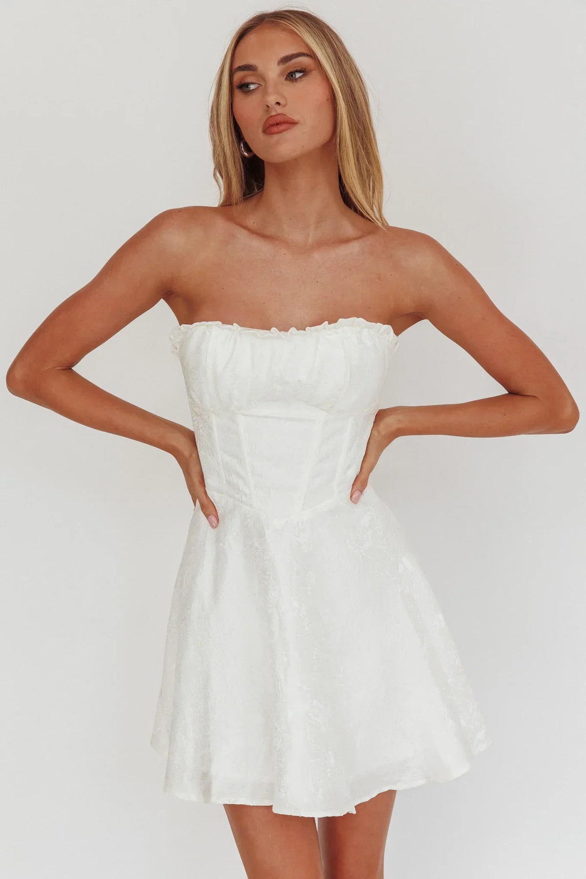 Savanna Corset Bodice Mini Dress Ivory
