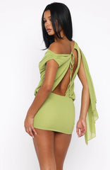 Sicilian Dreams Mini Dress Chartreuse
