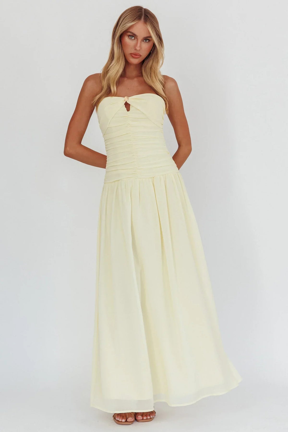 High Streets Strapless Maxi Dress Butter