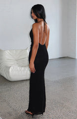 Never Say Goodbye Halter Maxi Dress Black
