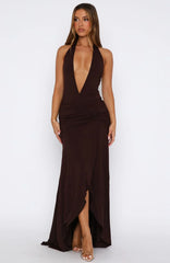 Grande Dame Maxi Dress Chocolate