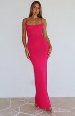 Deep Love Knit Maxi Dress Fuschia