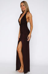 Keep Me Close Maxi Dress Chocolate
