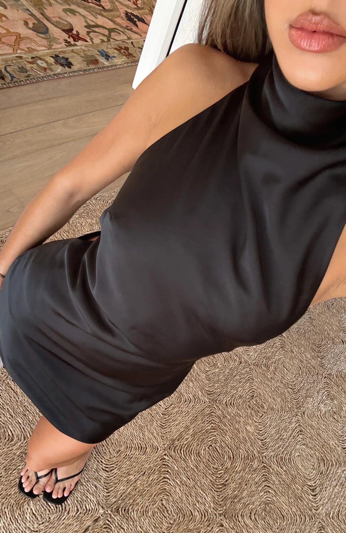 Just Small Talk Halter Mini Dress Black