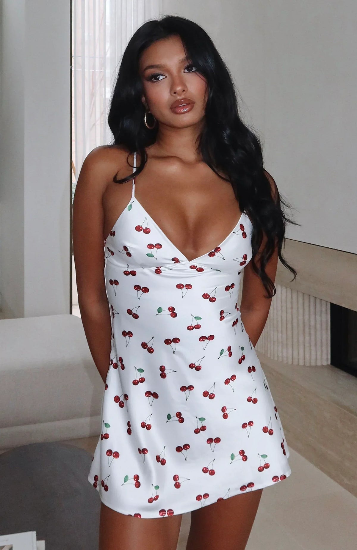 Let's Get Going Mini Dress Cherry