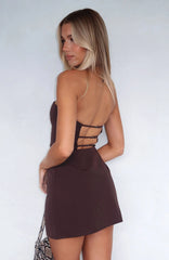 You Can't Keep Up Mini Dress Chocolate