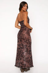 High Voltage Maxi Dress Mahogany Leaffall