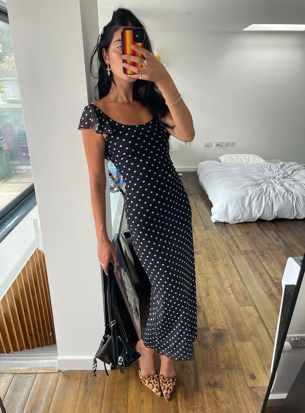Sandberg Maxi Dress Black Polka Dot