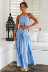 Lemon Tree Maxi Skirt Blue