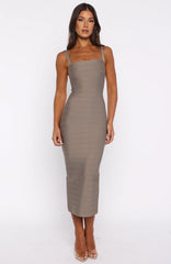 Sugar And Spice Bandage Midi Dress Mocha