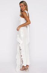The Positano Dream Sequin Maxi Dress Off White