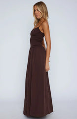 Too Many Questions Maxi Dress Chocolate