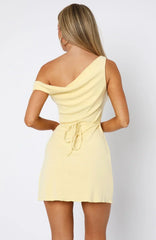 Nights Away Mini Dress Lemon