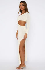 Dusk To Dawn Knit Maxi Dress Cream