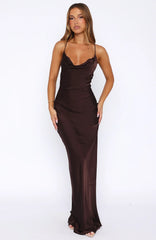 Over My Head Maxi Dress Chocolate