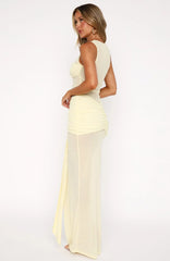 Honeymoon Heart Maxi Dress Lemon