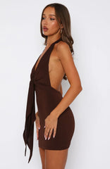 Let's Get Loud Mini Dress Chocolate