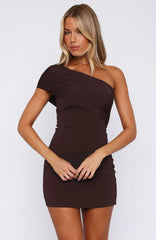 You Get The Picture Mini Dress Chocolate