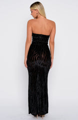 Running The Show Strapless Maxi Dress Black