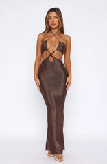 Making It Happen Maxi Dress Bronze