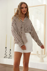 Unstoppable Feeling Shirt Brown Stripe