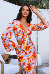 Smells Like Summer Long Sleeve Crop Top Orange