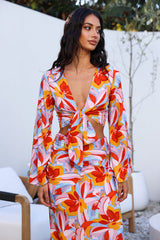 Smells Like Summer Long Sleeve Crop Top Orange