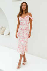 Tropical Vacation Midi Dress Pink