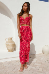 Waiting On You Maxi Skirt Red