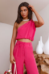 Tropical Dreamscape Crop Top Pink