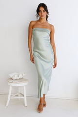 Gleam In Gold Maxi Dress Light Green