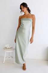 Gleam In Gold Maxi Dress Light Green