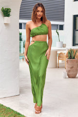 Midnight Attraction Maxi Skirt Green