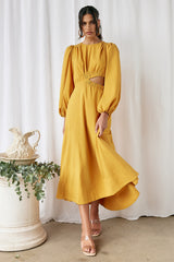 Up All Night Maxi Dress Mustard