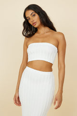 Poolside Adventure Crop Top White