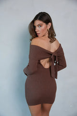 Zara Off The Shoulder Foldover Sweater Mini Dress