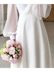 Women's White Maxi Wedding Dress | Elegant Floor-Length Bridal Gown